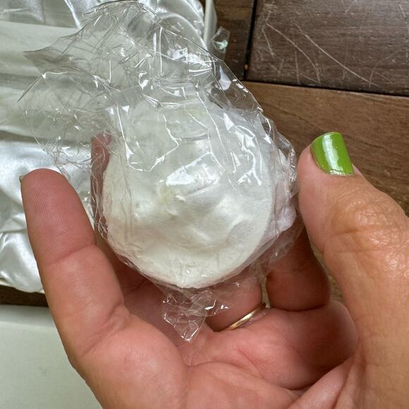 Vintage NEW White Ceramic Baby Fork & Spoon 1st Curl & Tooth Trinkets Gift Set - Picture 3 of 5